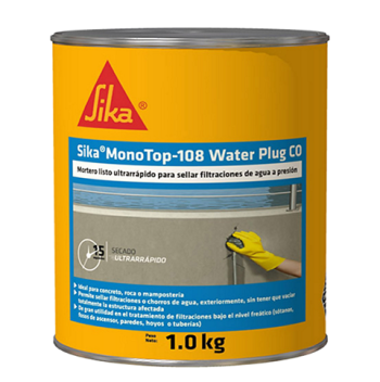 Sellar filtraciones de chorros de agua en estructuras impermeables de concreto? - Sika® MonoTop-108 Water Plug CO