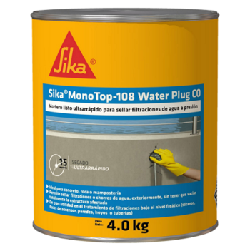 Sellar filtraciones de chorros de agua en estructuras impermeables de concreto? - Sika® MonoTop-108 Water Plug CO - Imagen 2