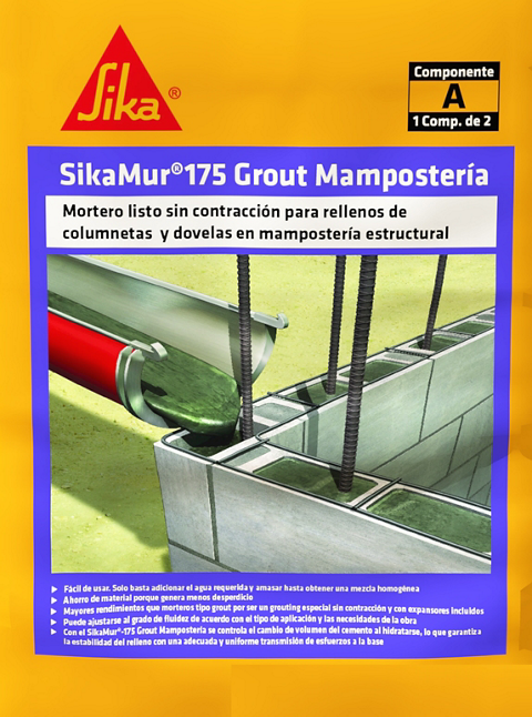 Grout para relleno de celdas y columnetas de mampostería? - SikaMur®-175 Grout Mamposteria - Imagen 2