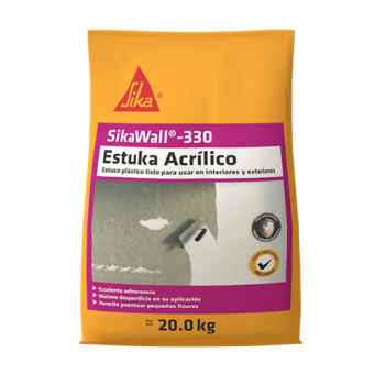 Un estuco blanco y resistente que selle fisuras del pañete en interior y exterior? - SikaWall®-330 Estuka Acrilico CO - Imagen 2